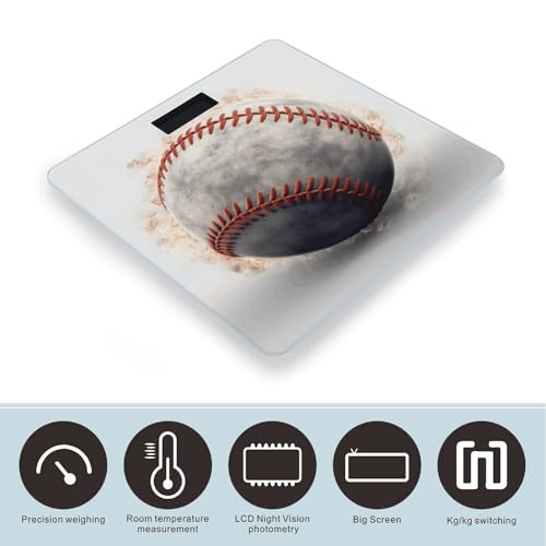 Báscula digital de baño con vidrio templado y pantalla LED miniatura 3