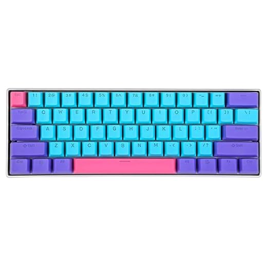 BOYI Wired 60% Mechanical Gaming Keyboard,61 Mini RGB Cherry MX Switch PBT Keycaps NKRO Programmable Type-C Keyboard for Gaming and Working (Joker Color,Cherry MX Blue Switch)