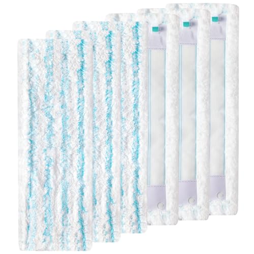 6 Stück Wischbezüge für Leifheit Profi XL Cotton Plus / Profi XL Micro Duo Vollstiel Bodenwischer, 2 Arten Mikrofaser Ersatzbezüge für Alle Böden, Schnelle Fleckentfernung Effiziente Wasseraufnahme