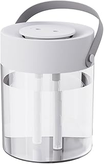 Humidificador de doble boquilla de 3 litros de capacidad para una gran cobertura de área, funcionamiento silencioso, portátil con sistema de llenado superior fácil de usar para niebla continua (blanco