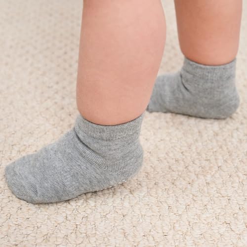 Image of Zaples Baby Non Slip Grip Ankle Socks with Non Skid Soles for Infants Toddlers Kids Boys Girls