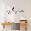 Heartbeat line with Boxing Silhouette Boxing and Heartbeat Frequency with Heart Love Wall Stickers 48x110.9cm Wall beautification Black #1