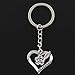 Produktbild TAOYUE Mode Schlüsselbund 28x28mm Herz Blume Silber Farbe Anhänger DIY Männer   Auto Schlüsselanhänger Ringhalter Souvenir für Geschenk
