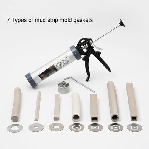 DIY Clay Extruder Gun Set with 7 Molds, Handheld Soft Hollow Mud Extruder Tool for Sculpting, Pottery, and Arts & Crafts - Ideal for Creative Projects