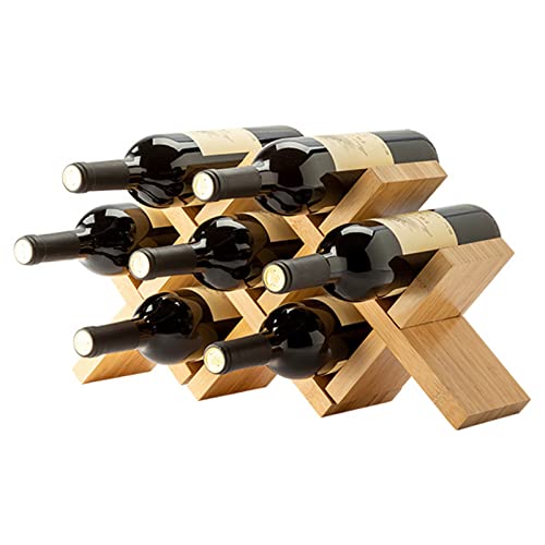 Soporte para Botellas de Vino de Bambú para Encimera 8 botellas miniatura 1