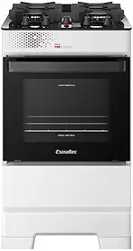 Fogão Esmaltec 4 Bocas Ideal Top Glass Mesa de Vidro Forno 50 Litros Branco T4VAB Bivolt