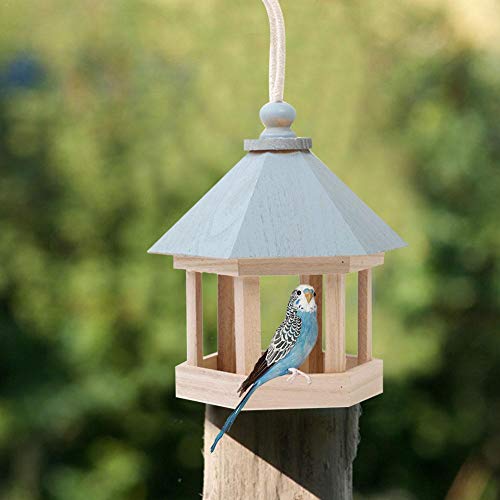 Luerme Feeders Wood Wild Birds Bird Food Dispensers Indoor and Outdoor Hanging Feeders for Parrots