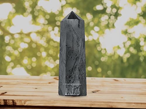 Image of Amazing Gemstone Large Hematite Crystal Towers ~ Natural Healing Crystal Point Obelisk for Reiki Healing and Crystal Grid (5.5 to 6 INCH)