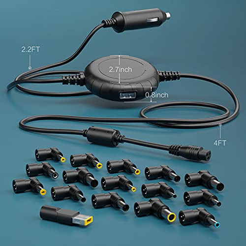 Universal 100W Laptop Car Charger 15V 16V 18.5V 19V 19.5V 20V DC Power Adapter W/16 Tips for HP Dell ASUS Samsung Sony Acer Toshiba Gateway Lenovo ThinkPad Compaq and More Laptop Computers - Thumbnail 6