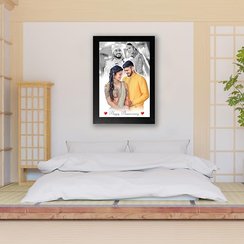 Image of Shrikant Art Personalized Anniversary Photo Frame | Custom Couple Frame with Name & Photo | Romantic Gift for Husband Wife | Wedding Memory Frame with Message