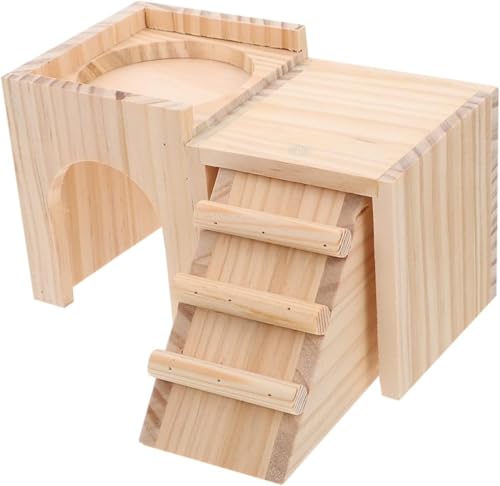 ハムスターの隠れ家 ハムスター 丸太小屋の装飾 ハムスター遊び うさぎ バニーハウス モルモットの隠れ家 装飾的なペットの巣 ペットのおもちゃ 木製