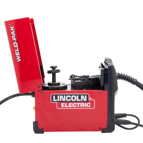 Image of Lincoln Electric 90i MIG and Flux Core Wire Feed Weld-PAK Welder, 120V Welding Machine, Portable w /Shoulder Strap, Protective Metal Case, Best for Small Jobs, K5256-1