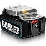 HXTMOJU 18V 6.0Ah Battery Replacement for Makita 18V Battery Compatible with 18V/36V BL1860B BL1850B BL1840B BL1830B BL1815B Lithium Batteries with Battery Dustproof Covers
