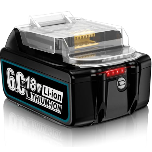 HXTMOJU 18V 6.0Ah Battery Replacement for Makita 18V Battery Compatible with 18V/36V BL1860B BL1850B BL1840B BL1830B BL1815B Lithium Batteries with Battery Dustproof Covers