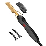 Hot Comb Electric Hair Straightener, 2 in 1 Hair Straightening Comb Iron Heated Brush, Professional...
