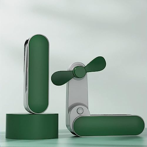 Ventilateur USB pliable et rechargeable avec 2 vitesses réglables vert - 7