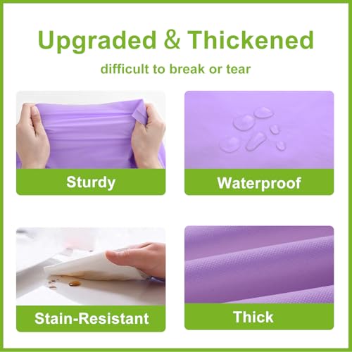 Image of Purple Tablecloth - 3 Pack 54 inch x 108 inch Rectangle Disposable Light Purple Tablecloth, Lavender Waterproof Plastic Table Cover for Party, Wedding, Lavender Birthday Decoration
