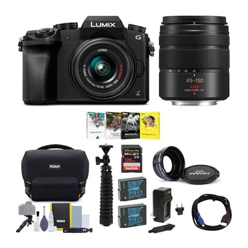 Panasonic LUMIX G7 Mirrorless Camera (Black) with Lens and Accessory Bundle