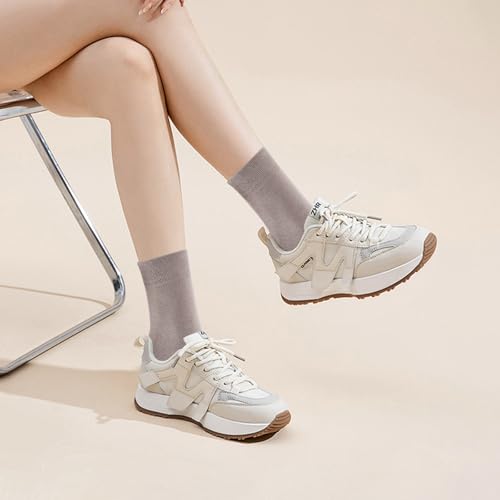 Image of MORECOO 6 Pairs Socks for Women, Cute Ruffle Frilly Ankle Socks, Cotton Lace Crew Socks for Mary Jane Shoes, 6 Pack