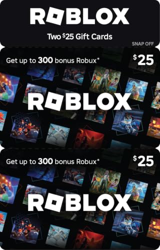 Roblox Physical Gift Cards, Multipack 2 x $25 [Includes Free Virtual Item] [Redeem Worldwide] - $50
