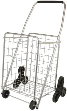 Helping Hand Deluxe Stair Climber Cart in Silver | Folding Cart Holds Up to 60 lbs - Great for Shopping, Camping, Sport Events, & Much More