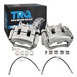 TRQ Front Brake Caliper Set Brackets Hoses Zinc Coated Compatible with 2007-2014 Ford Edge 2007-2015 Lincoln MKX