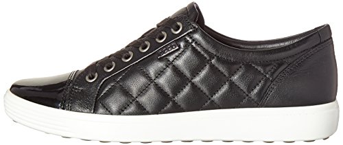 Ecco Womens Soft Quilted Tie Fashion Sneaker Black Black