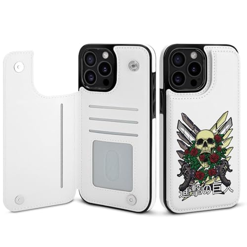 iPhone15ProMax用ケース 手帳型 進撃の巨人 スマホケース 財布型 アイフォン15ProMax用ケース おしゃれ 軽量 背面 携帯カバー カード収納 スタンド機能 PUレザー 耐衝撃