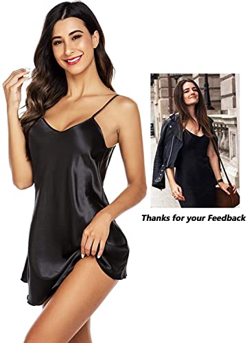 Image of Honeymoon Night Dresses for Women - Lightweight Satin Sleepwear Nighties, Hot Bridal Nightwear Dress and Suit for Women, Ladies Lightweight Wear Comfortable, Stylish Nighty for Girls
