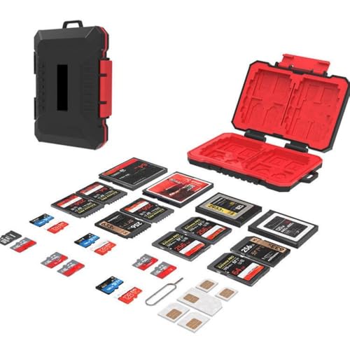 Image of Yantralay Memory Card Storage Case Waterproof SD TF CF Organizer | Anti Shock Protective Card Holder Box for SD TF CFexpress XQD Cards with SIM Slots & Card Pin