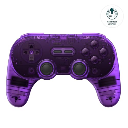 Pro 2 Bluetooth Controller with Hall Effect Joysticks; 2 Pro Back Paddle Buttons, Wireless Gaming Controller for Switch/Switch 2, PC, Android, and Steam Deck & Apple(Transparent Purple Edition)