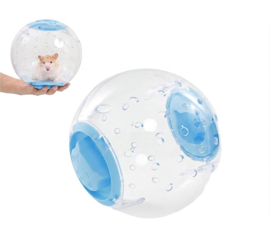 Hamster Ball, 18cm Hamster Run Ball Transparent Running Hamsters Wheel Rodent Toy Small Pet Plastic Cute Exercise Balls for Running for Hamsters and Mice (Blue)