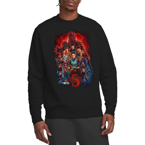 Sweatshirt Stranger Things 5 noir vêtement unisexe à capuche imprimé poster saison 5
