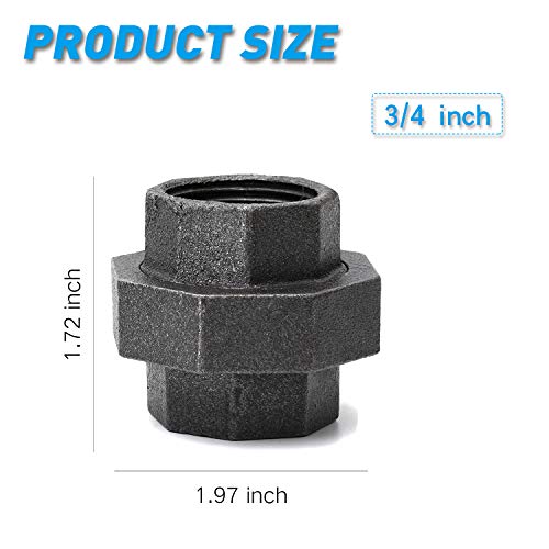 Unión de hierro fundido 3/4 premium de alta resistencia para proyectos decorativos retro 3