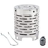 Dingfeiyu Heizaufsatz für Campingkocher, Kein Geruch und Kein Schwarzer Rauch Heizaufsatz für Gaskocher, Edelstahl Gaskocher Heizaufsatz, Campingkocher Heizaufsatz, Heizaufsatz