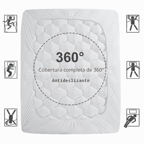 Miniatura 6 de Duanduan Topper Para Colchones, 140 X 200 Cm, Suave Topper, Cubrecolchón Con Bolsillos Profundos, Protector De Colchón Lavable A Máquina, Color Blanco