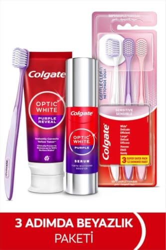 Diş Fırçası — Optic White Purple Beyazlatıcı Diş Macunu 75 ml + Purple Serum 40 ml + Gentle Clean 2+1