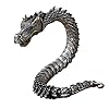 BUBEFSKD Braccio unico con testa di drago, in argento antico, elegante motivo drago, accessorio per bracciale, bracciale in argento anticato, Taglia unica, come descritto #3