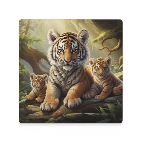 Dessous de verre céramique anti rayure lot de 4 liège pour table bois jungle - 4