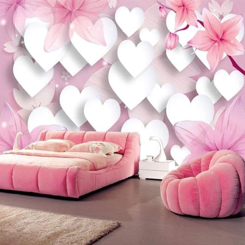 Sala De Estar, Dormitorio, Fondo De Pantalla, Rojo, Floral, Amor, Paisaje, Mural 3D, Decoración De La Pared Del Hogar-300Cm×210Cm