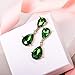 EVER FAITH Gold-Tone Teardrop Dangle Earrings Emerald Color Austrian Crystal - 1.7 Inch Long