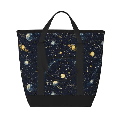 Sac isotherme doux bleu marine imprimé ciel étoilé avec doublure isolante haute performance