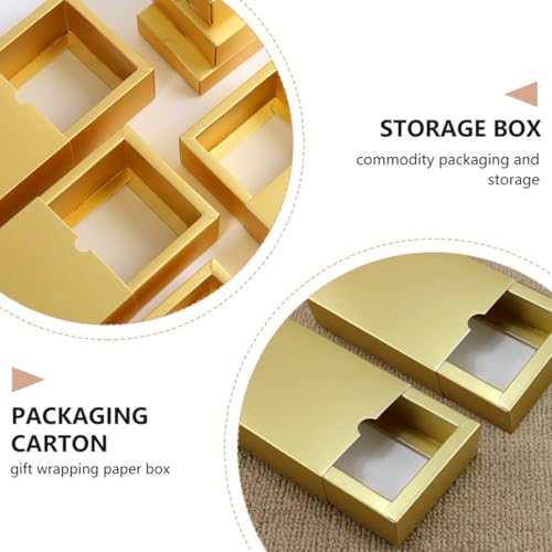 Boîtes pliables structure légère et stable : coffrets présents en papier or mat DOITOOL