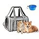 APKOL Transporttasche Katze Hund,7kg Faltbare Transportbox Mittel Katze Hunde,45x30x30cm Katzentransportbox Hunde Katzen Transportboxen,katzentransporttasche, kleine Hundetransportbox,Grau,L
