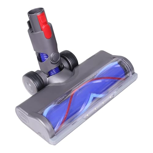 Hard Floor Attachment for Dyson V7 V8 V10 V11 V15 Vacuum Cleaners with LED Lights, Smoother Big Wheels, V Shape Turbo Bristle Roller Brush Cleaner Head Replacement Head Parts