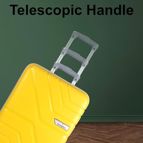 Image of Trumpkin Suitcase 360 Degree Small Suitcase /Cabin-Luggage / 22 inch inch /Size 55 cm /Hard-Sided Luggage Trolley Bag /Model-Z / 360 Rotating / 8 Wheels (Yellow)