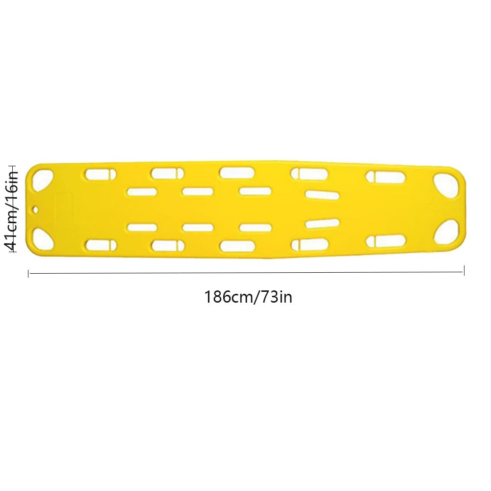 Camilla De Tablero Espinal (con Cinturón Seguridad Tablero), Ligero Pe For Pacientes, Médica, Equipo Rescate Transporte 73x16x2in(Yellow)
