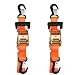 2 Heavy Duty Motorcycle Ratchet Tie Down Straps, 8' x 1-1/2 Safety Snap Hooks & Soft-tie D Ring, Cargo Accessory Securing Motorcycles, Dirt Bikes, Kayaks, Atvs, Utvs, Landscaping Equipment