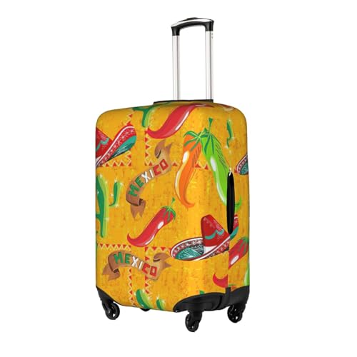 Cactus Hat And Chili Pepper Print Luggage Cover Washable Suitcase Anti-Scratch Suitcase Cover Protective Cover Fits 18-32 Inch2