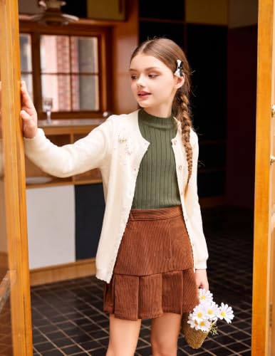 Image of Arshiner Girls Half Turtleneck Long Sleeve Knit Slim Sweater Pullover Tops